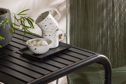 Cafébord 70 x 70 Sort + Spisebordsstol 2-pak Grøn