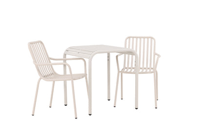 Cafébord 70 x 70 Beige + Spisebordsstol 2-pak Beige