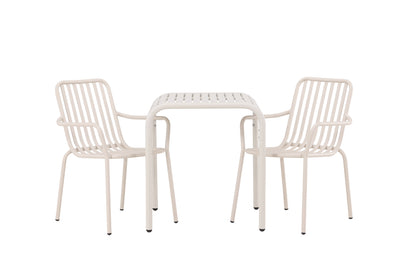 Cafébord 70 x 70 Beige + Spisebordsstol 2-pak Beige