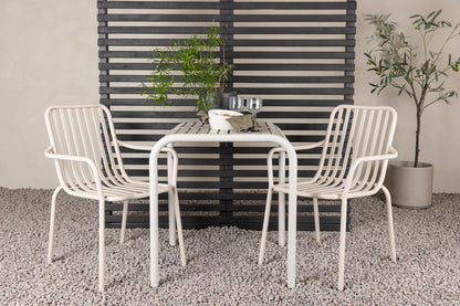 Cafébord 70 x 70 Beige + Spisebordsstol 2-pak Beige