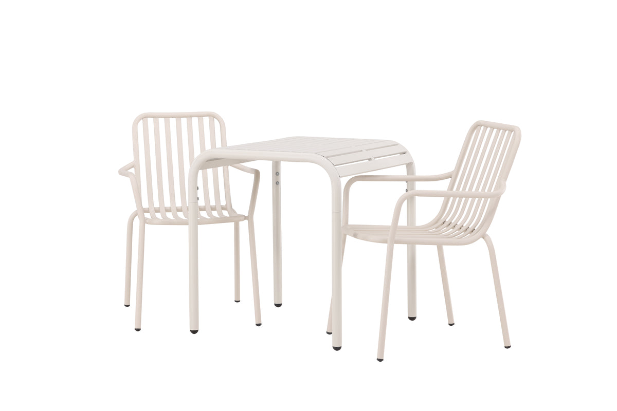 Cafébord 70 x 70 Beige + Spisebordsstol 2-pak Beige