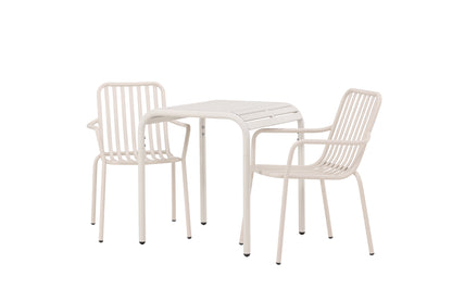 Cafébord 70 x 70 Beige + Spisebordsstol 2-pak Beige