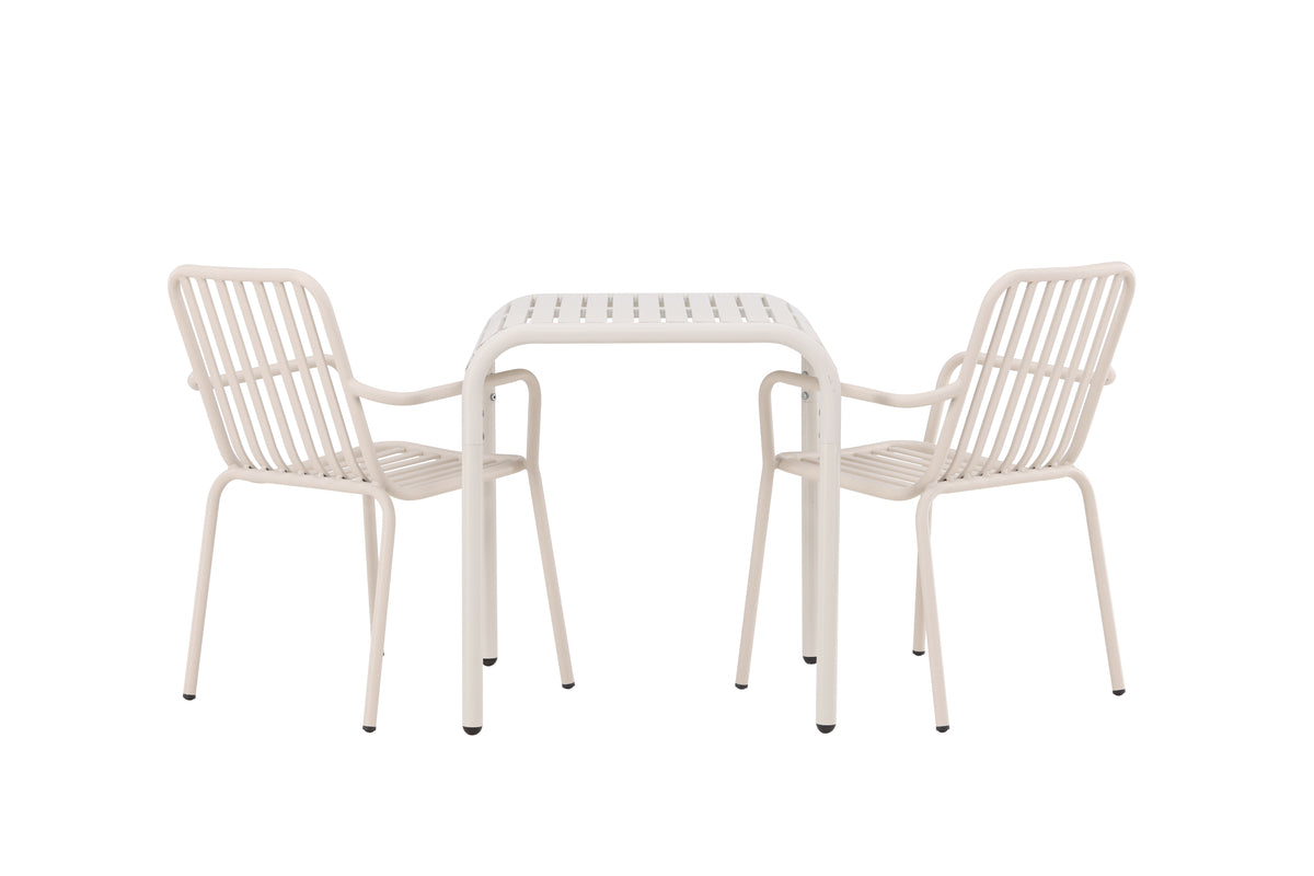 Cafébord 70 x 70 Beige + Spisebordsstol 2-pak Beige