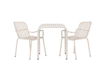 Cafébord 70 x 70 Beige + Spisebordsstol 2-pak Beige