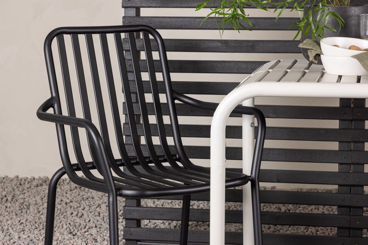 Cafébord 70 x 70 Beige + Spisebordsstol 2-pak Sort