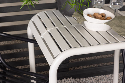 Cafébord 70 x 70 Beige + Spisebordsstol 2-pak Sort