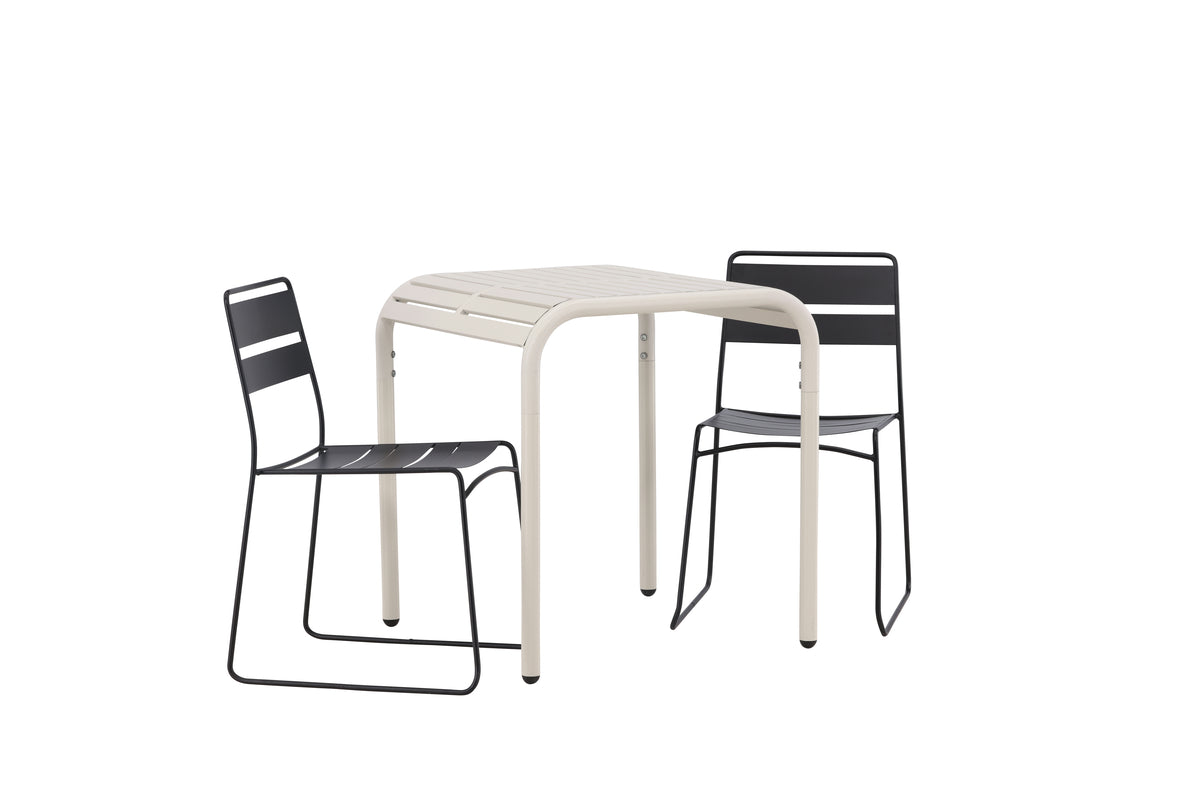 Lina & Borneo Spisestole Sort + Cafebord 70x70x75 Beige