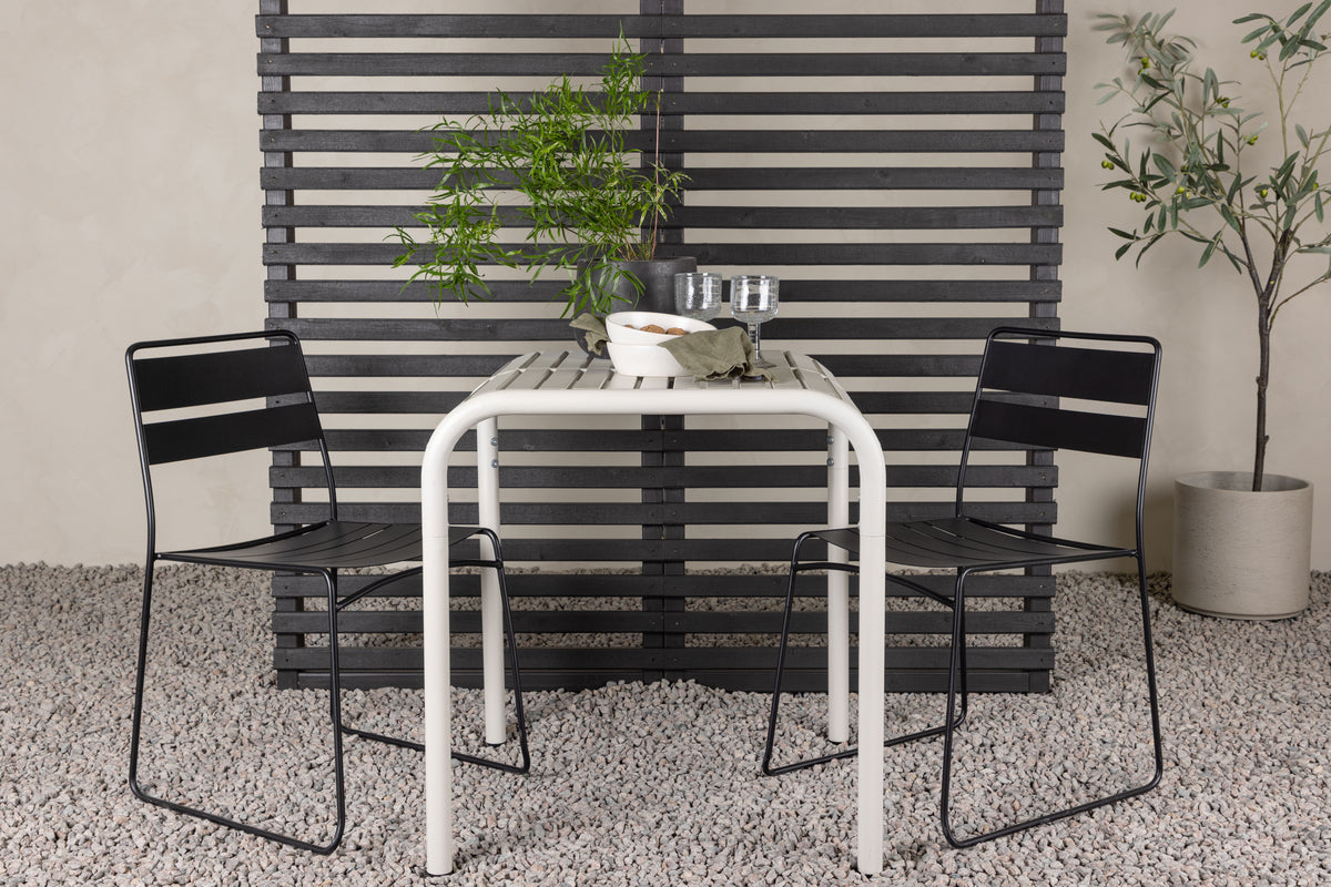 Lina & Borneo Spisestole Sort + Cafebord 70x70x75 Beige