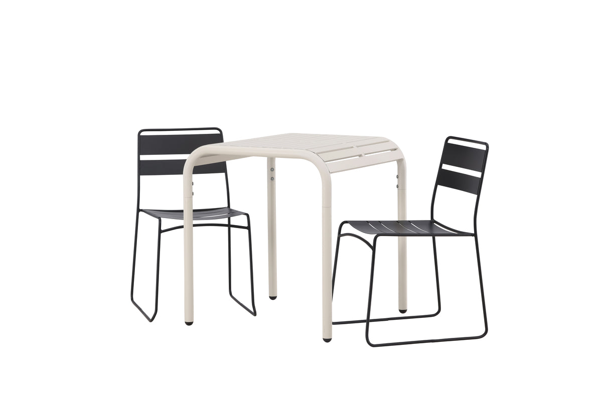 Lina & Borneo Spisestole Sort + Cafebord 70x70x75 Beige