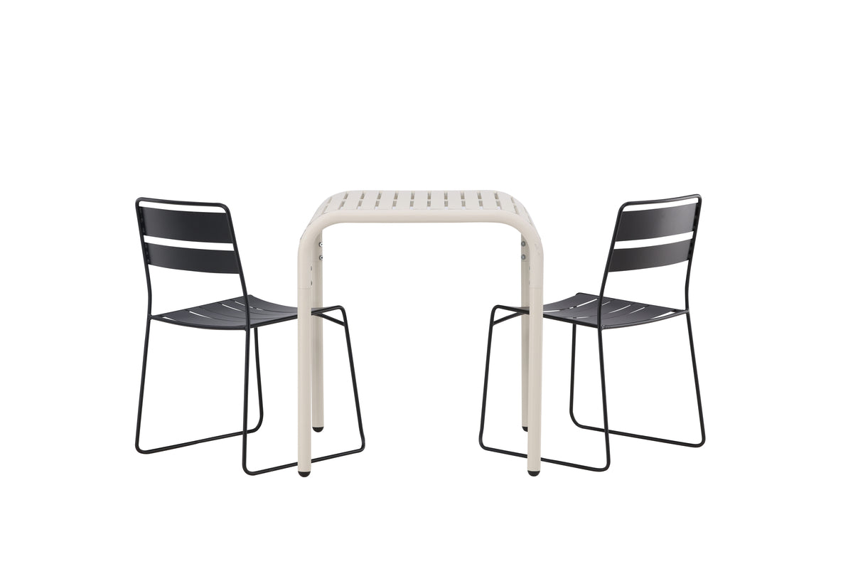 Lina & Borneo Spisestole Sort + Cafebord 70x70x75 Beige