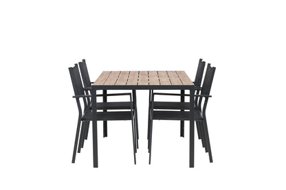 Spisebordsstol 2-pak Sort + Rektangulært Spisebord 150 x 90 Sort