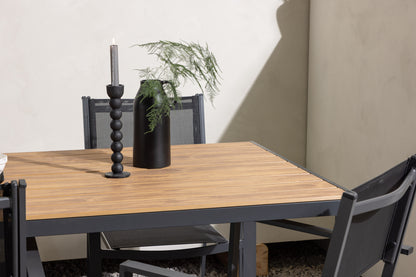 Spisebordsstol 2-pak Sort + Rektangulært Spisebord 150 x 90 Sort