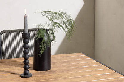 Rektangulært spisebord 150 x 90 Sort + Spisebordsstol 2-pak Mørkegrå