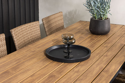 Malina & Break Spisestole Natur + Rektangulært Spisebord 205x90x74 Natur