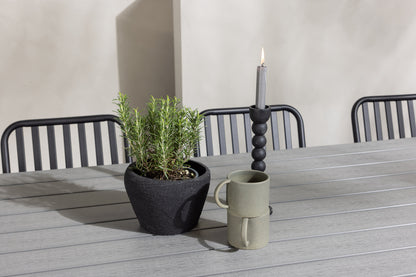 Rektangulært spisebord 200 x 100 Grå + Spisebordsstol 2-pak Sort