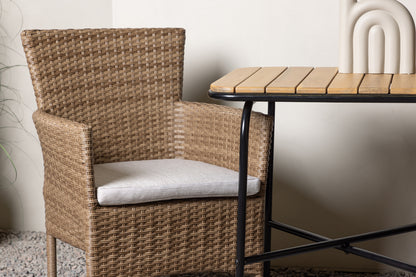 Spisebordsstol 2-pak Natur + Cafebord 70 x 55 Natur