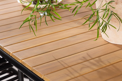 Rektangulært spisebord 200 x 90 Natur + Spisebordsstol 2-pak Sort