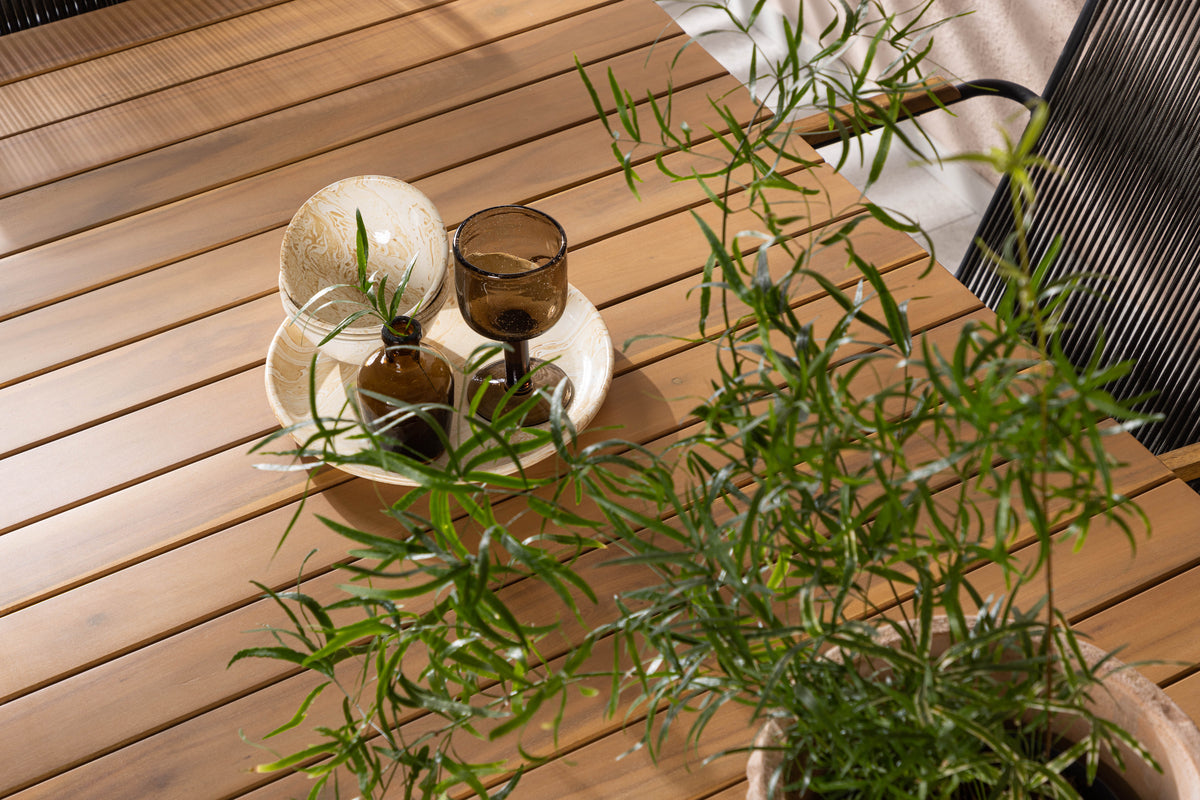 Rektangulært spisebord 200 x 90 Natur + Spisebordsstol 2-pak Mørkegrå