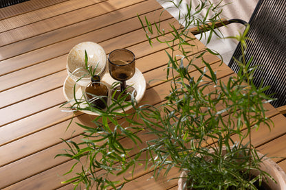 Rektangulært spisebord 200 x 90 Natur + Spisebordsstol 2-pak Mørkegrå