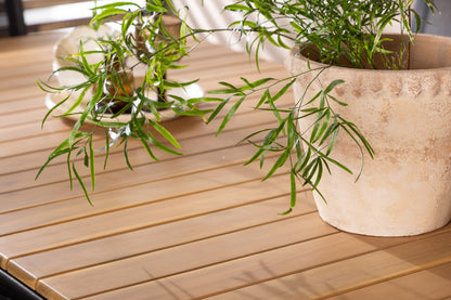 Spisebordsstol 2-pak Sort + Rektangulært Spisebord 200 x 90 Natur