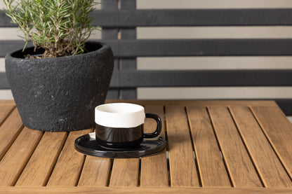 Diego & Bois Cafebord 70 x 70 Sort + Spisestole 2-pak Grøn