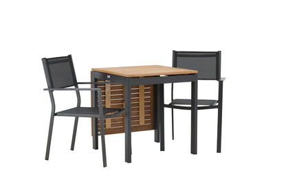 Copacabana & Diego Spisestole 2-pak Sort + Cafebord 70 x 70 Sort