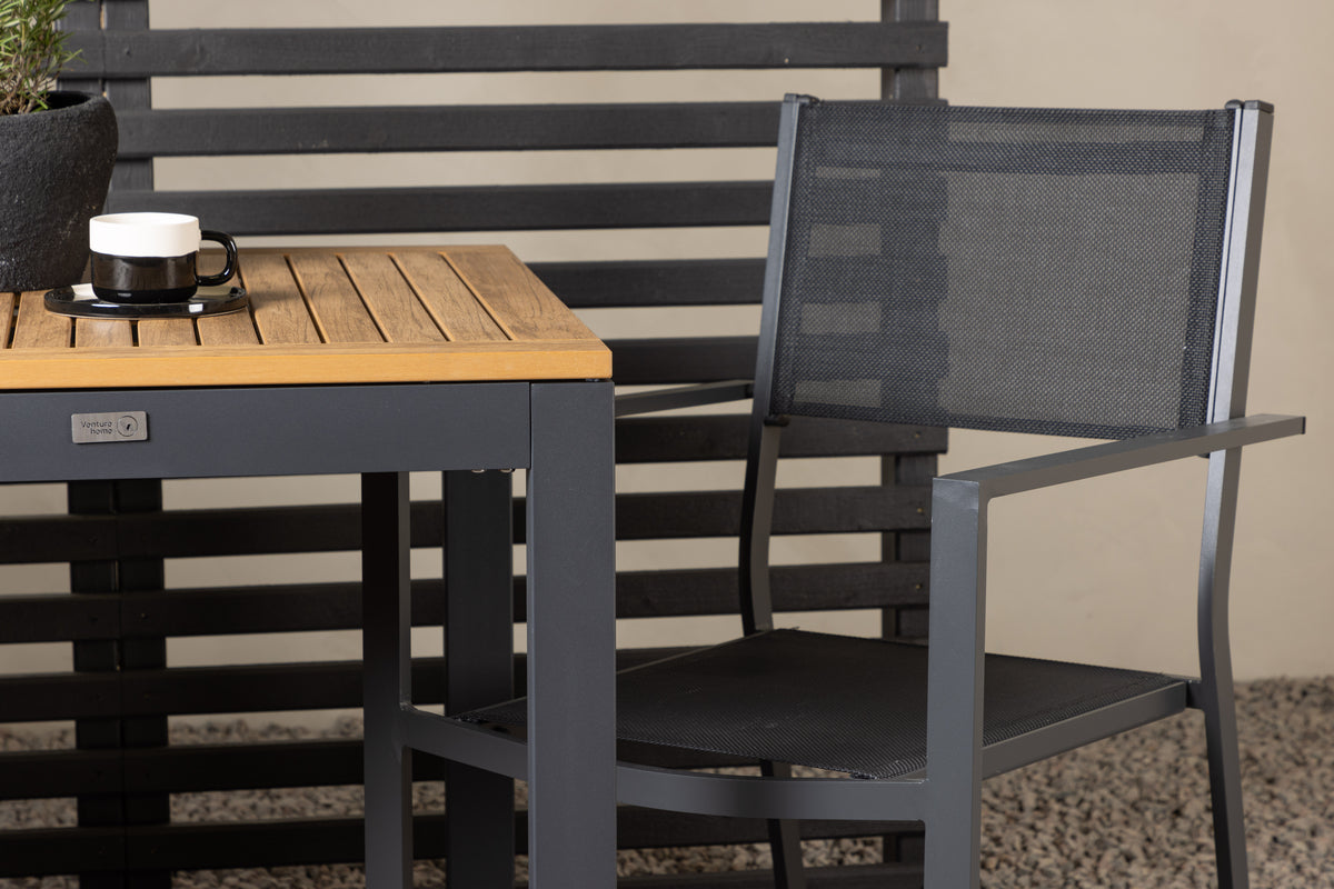 Copacabana & Diego Spisestole 2-pak Sort + Cafebord 70 x 70 Sort