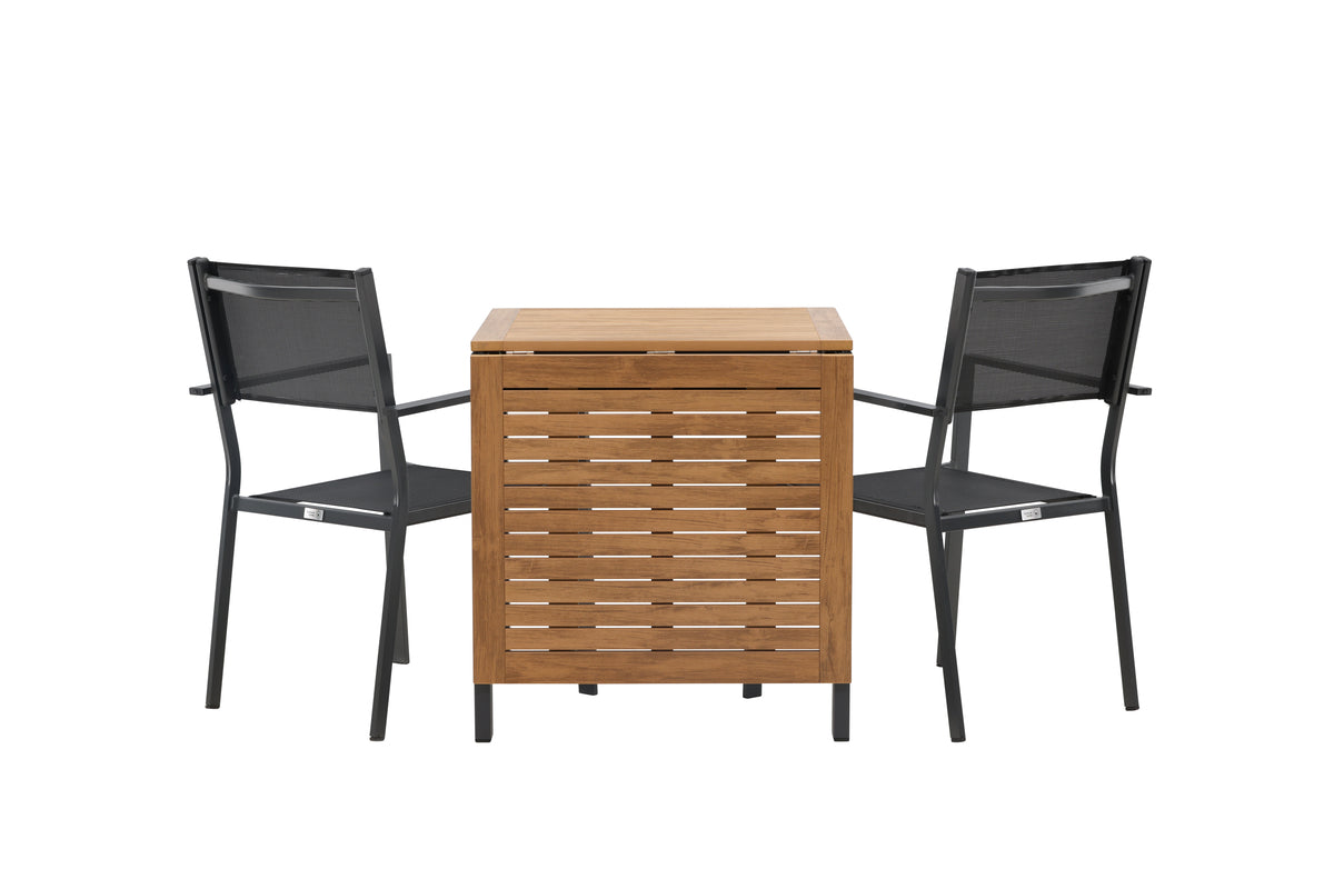 Copacabana & Diego Spisestole 2-pak Sort + Cafebord 70 x 70 Sort