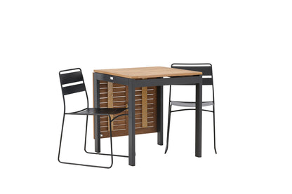 Lina & Diego Spisestole 2-pak Sort + Cafebord 70 x 70 Sort