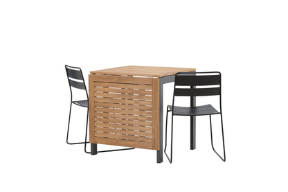Lina & Diego Spisestole 2-pak Sort + Cafebord 70 x 70 Sort