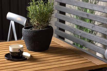 Diego & Tablas Cafebord 70 x 70 Sort + Spisestole 2-pak Mørkegrå