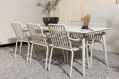 Lina & Peking Rektangulært Spisebord 90 x 200 Beige + Spisestole 2-pak Beige