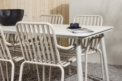 Lina & Peking Rektangulært Spisebord 90 x 200 Beige + Spisestole 2-pak Beige