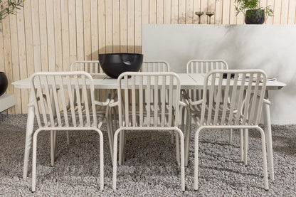 Lina & Peking Rektangulært Spisebord 90 x 200 Beige + Spisestole 2-pak Beige