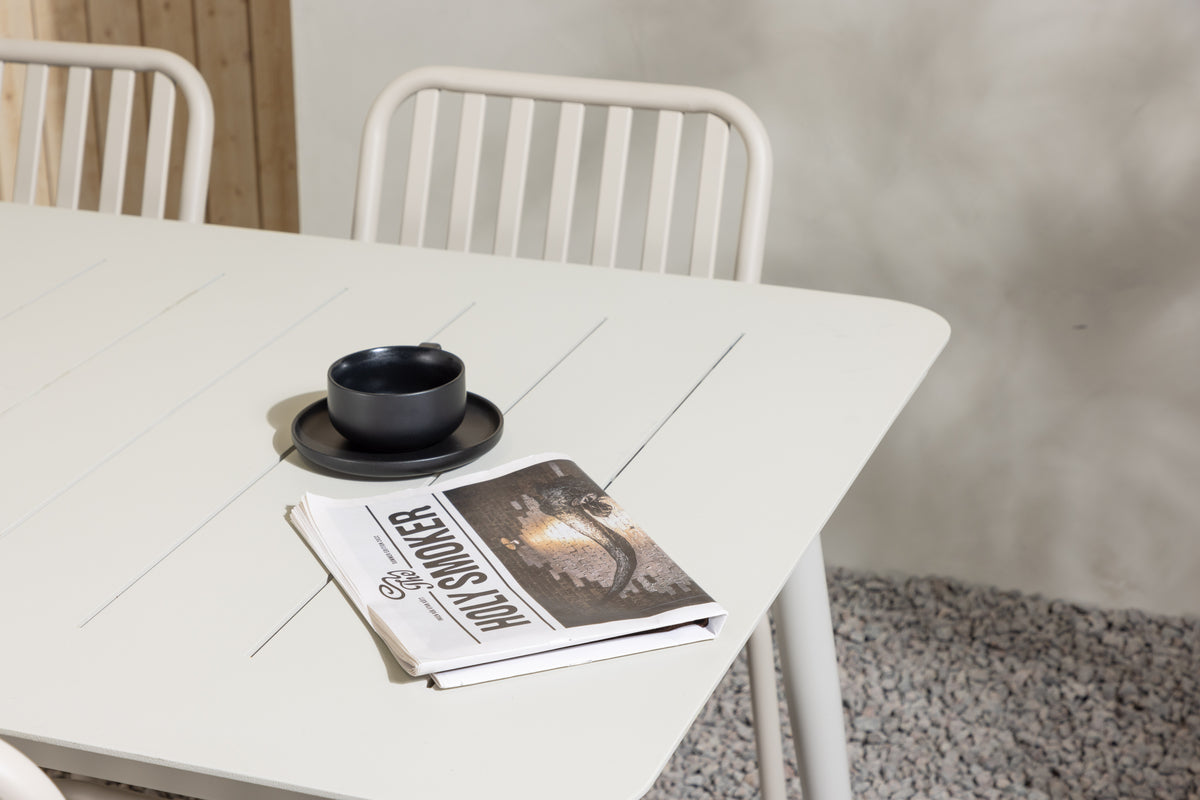 Lina & Peking Rektangulært Spisebord 90 x 200 Beige + Spisestole 2-pak Beige