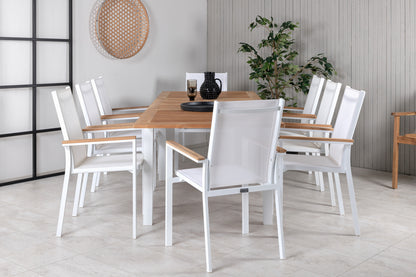 Texas & Panama Spisestole Hvid + Spisebord 160 x 90