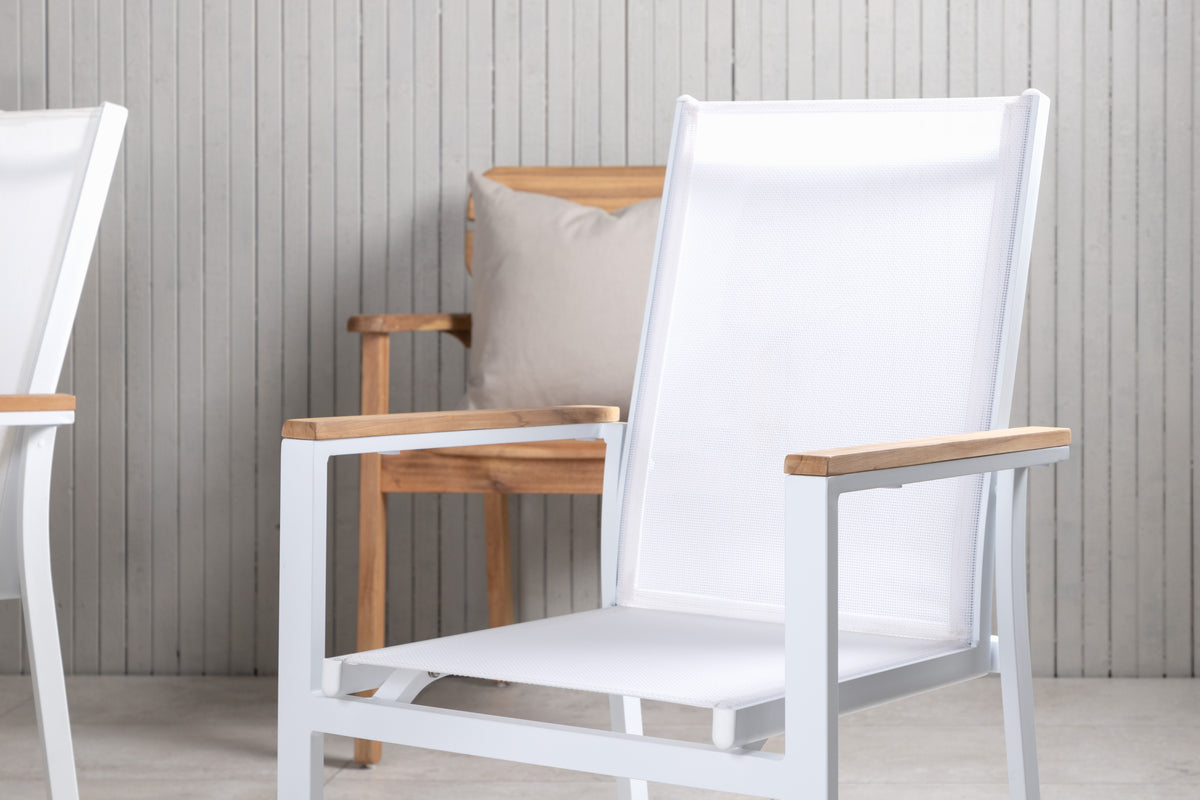 Texas & Panama Spisestole Hvid + Spisebord 160 x 90