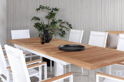 Texas & Panama Spisestole Hvid + Spisebord 160 x 90