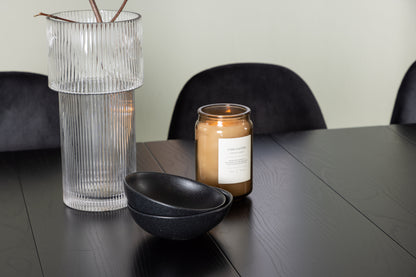 Spisebordsstol 2-pak Sort + Rektangulært spisebord 200 x 90 Sort