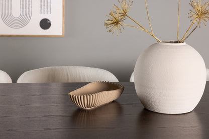 Rektangulært spisebord 220 x 100 Mocca + Spisebordsstol 2-pak Hvid