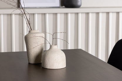 Spisebordsstol 2-pak Sort + Rektangulært Spisebord 120 x 80 Mørkebrun