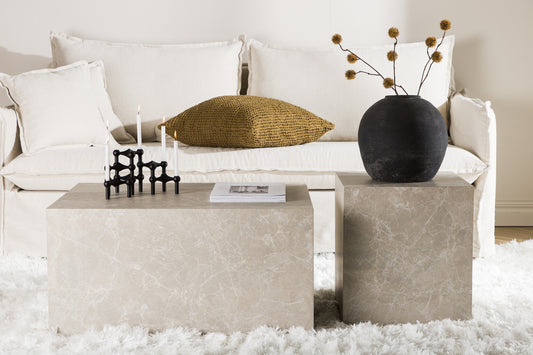 York Sofabord 40x60x80 Beige + Sofabord 45x40x40 Beige