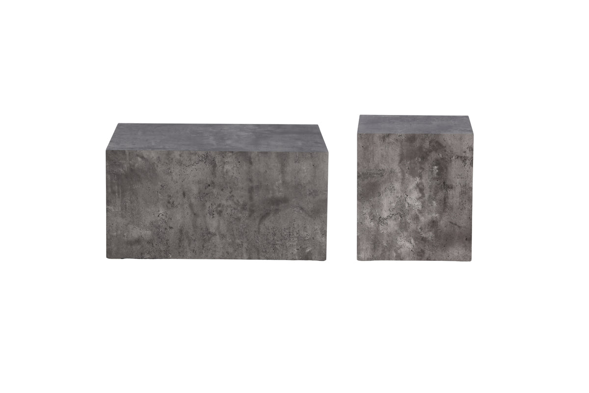 York Sofabord 40 x 40 Mørkegrå + Sofabord 80 x 60 Mørkegrå