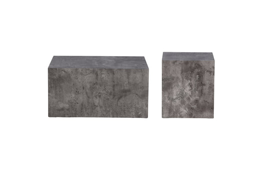 Sofa Bord 40 x 40 Mørkegrå + Sofa Bord 80 x 60 Mørkegrå