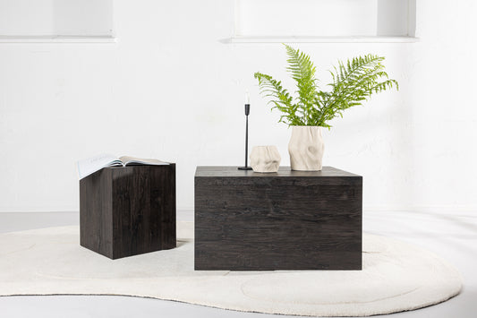 Sofa Bord 80 x 60 Mocca + Sofa Bord 40 x 40 Mocca