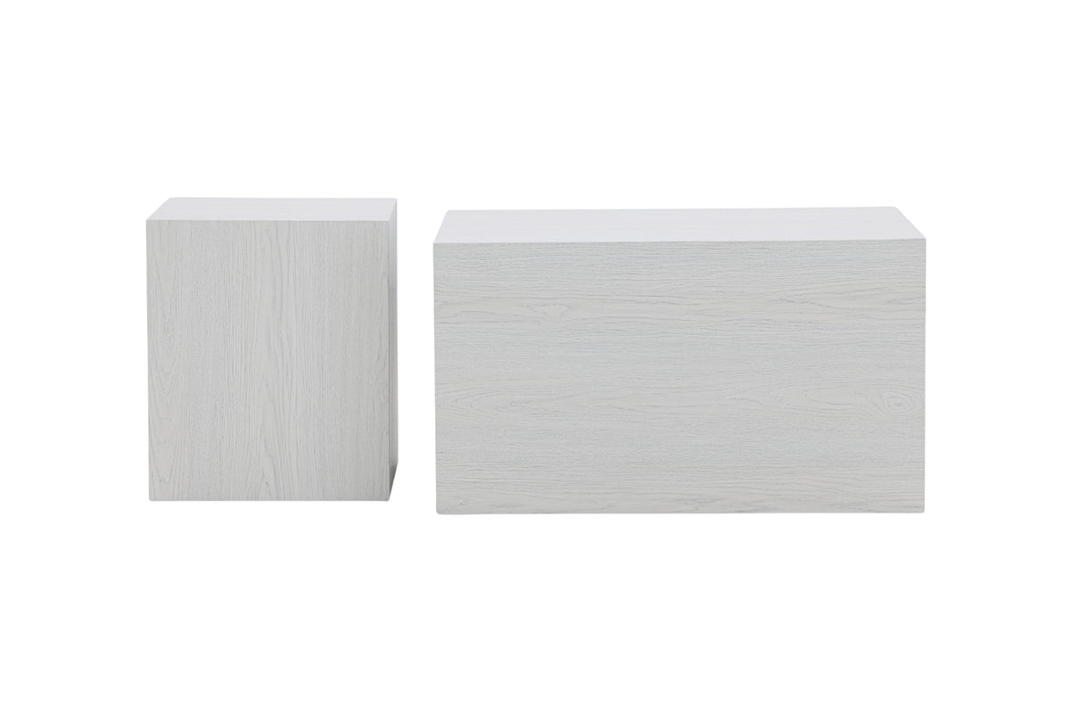 York Sofabord 40 x 40 Hvidvasket + Sofabord 80 x 60 Hvidvasket