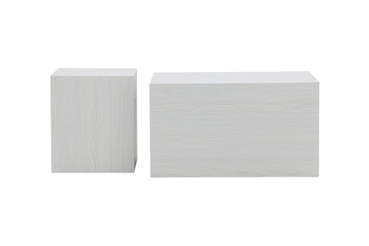 York Sofabord 40 x 40 Hvidvasket + Sofabord 80 x 60 Hvidvasket