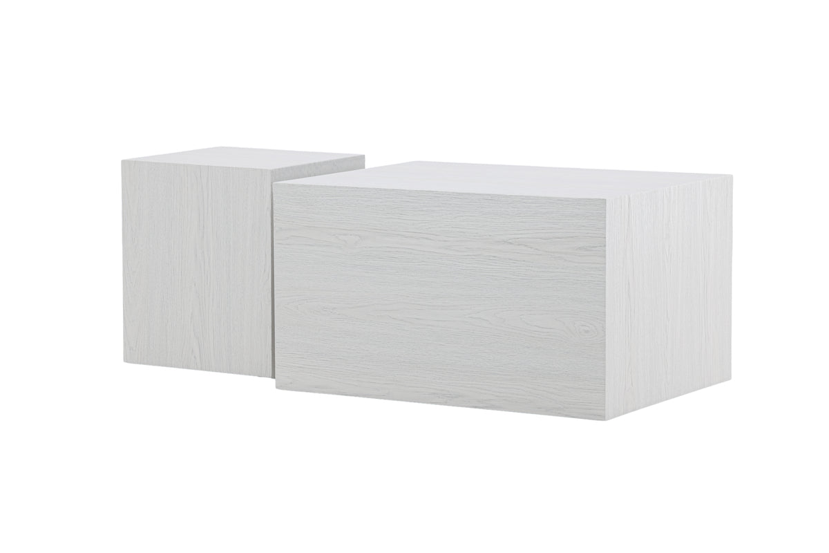 York Sofabord 40 x 40 Hvidvasket + Sofabord 80 x 60 Hvidvasket