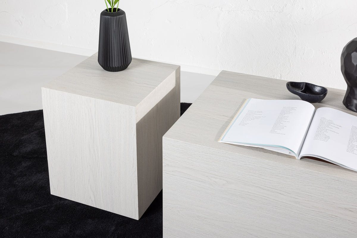 York Sofabord 40 x 40 Hvidvasket + Sofabord 80 x 60 Hvidvasket