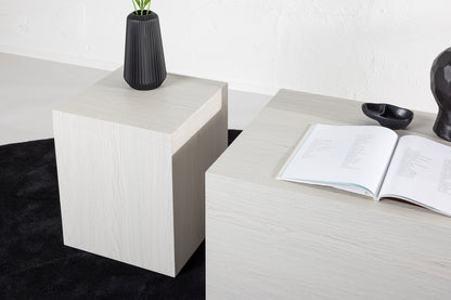 York Sofabord 40 x 40 Hvidvasket + Sofabord 80 x 60 Hvidvasket